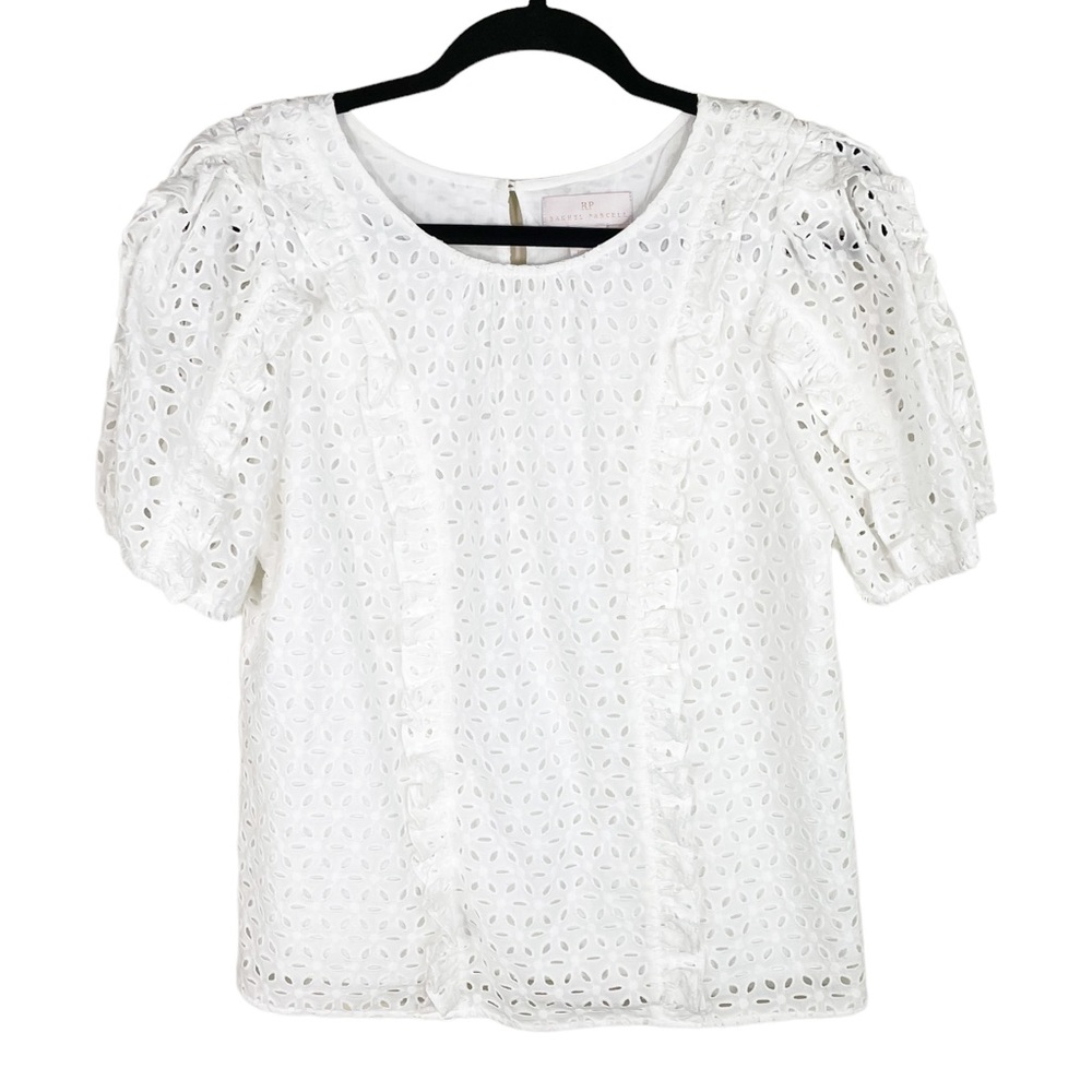 Rachel Parcell White Eyelet Ruffle Blouse - Picture 3 of 8